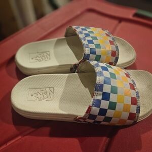 Vans Kids Multicolor Checkered Slide Sandals